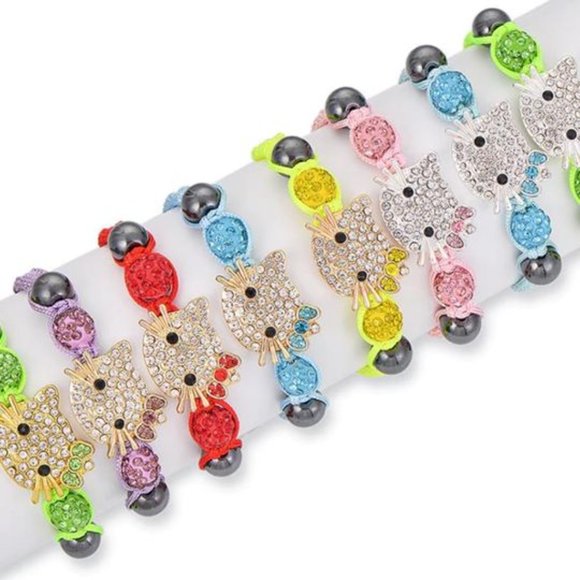 Handmade Hello Kitty Kids Braided Bracelet - Red - Picture 3 of 9